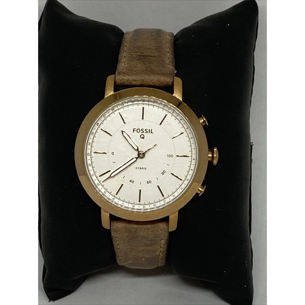 Fossil FTW5007 Womens Leather White Analog Dial Hy